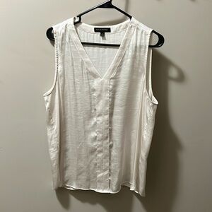 Banana Republic White Sleeveless Blouse
